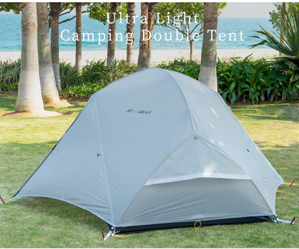 Cheap Goat Tents 3F UL GEAR 2 Person Camping Tent Ultralight 3 4 Season 15D Silicon Coated Nylon Outdoor Hiking Waterproof Tents With Free Mat   